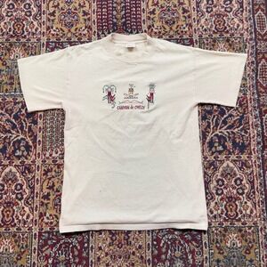 Desert Heat Canyon de Chelly Embroidered Graphic T Shirt Medium Beige Made USA